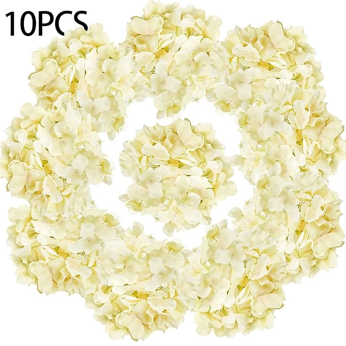Buy Lkbox Artificial Hydrangea Silk Flowers Face Yellow 10pcs Bush Flowers Head Bulk With Arrangements Centerpieces Bouquets Diy Floral Decor Home Decoration With Long Stems Online At Low Prices In India