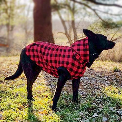 Urijk Dog Winter Coat Plaid Hoodie Jacket, Soft Warm Fleece British Style Hooded Dog Cold Weather Coat, Windproof Snow Proof Dog Winter Clothes Dog Snowsuit Apparel for Small Puppy Medium Large Dogs - Thumbnail 3