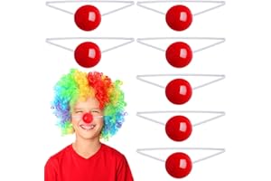 NUOBESTY 12pcs Clown Light Up Clown Blinking Reindeer Nose for Halloween Christmas Party Costume Red