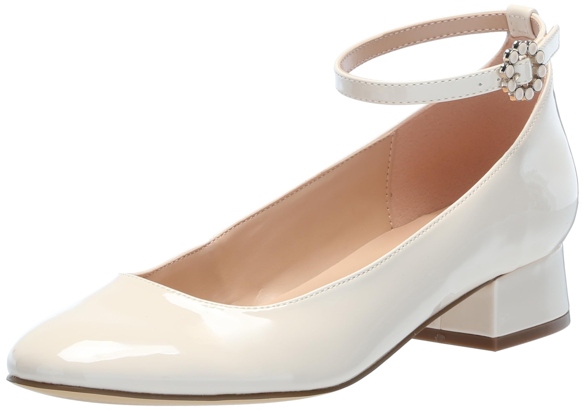 Bandolino Women’s Lexy Pump, Ivory Patent 150, 6.5