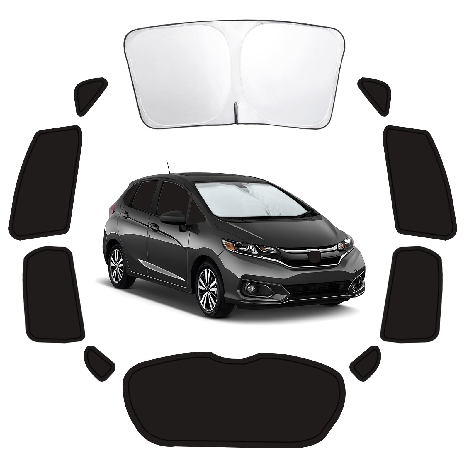 Photo 1 of 10PCS Car Window Shades for Honda Fit 2015-2020, Window Covers for Fit Windshield Side Rear Windows, Full Set Privacy Protection Car Sunshade with UV Blocking for Camping Napping