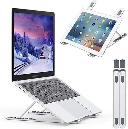 Amazon Nulaxy ノートパソコンスタンド ノートpcスタンド 折りたたみ式 アルミ製 ラップトップスタンド ６段の高さ調節可能 卓上 放熱 冷却 縦置 軽量 持ち運びに便利 優れた放熱性 40kg荷重 Macbook Macbook Air Macbook Pro Ipadなど10 17 3インチに対応 C4 銀色