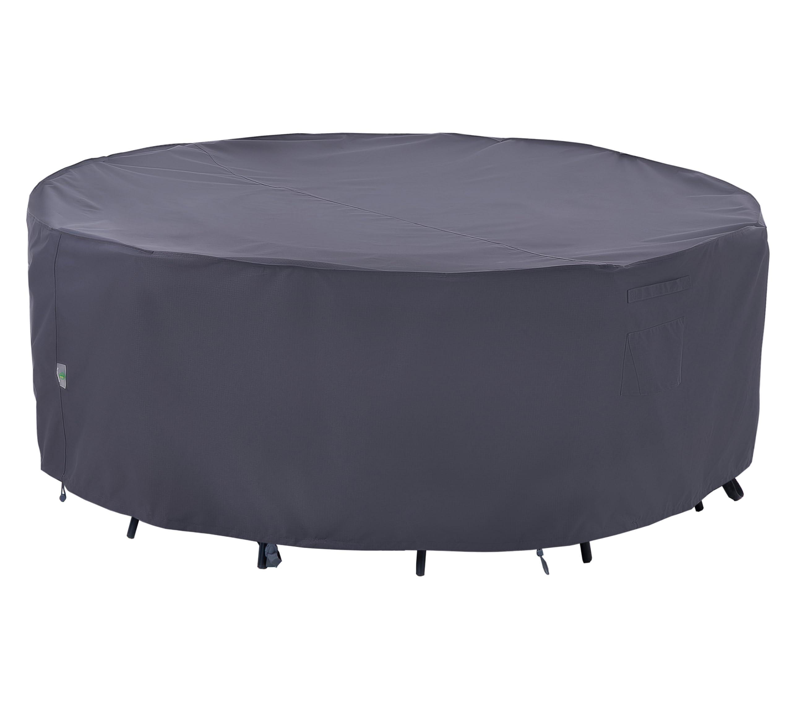 F&J Outdoor Patio Furniture Covers, Waterproof UV Resistant Heavy Duty Round Outdoor Furniture Cover, 84" Dia x 27.5" H Image