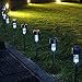 BASEIN Solar Powered Lights Outdoor, Landscape/Pathway Lights Stainless Steel Waterproof Solar Lights for Patio, Lawn, Yard, Walkway - 10 Pack