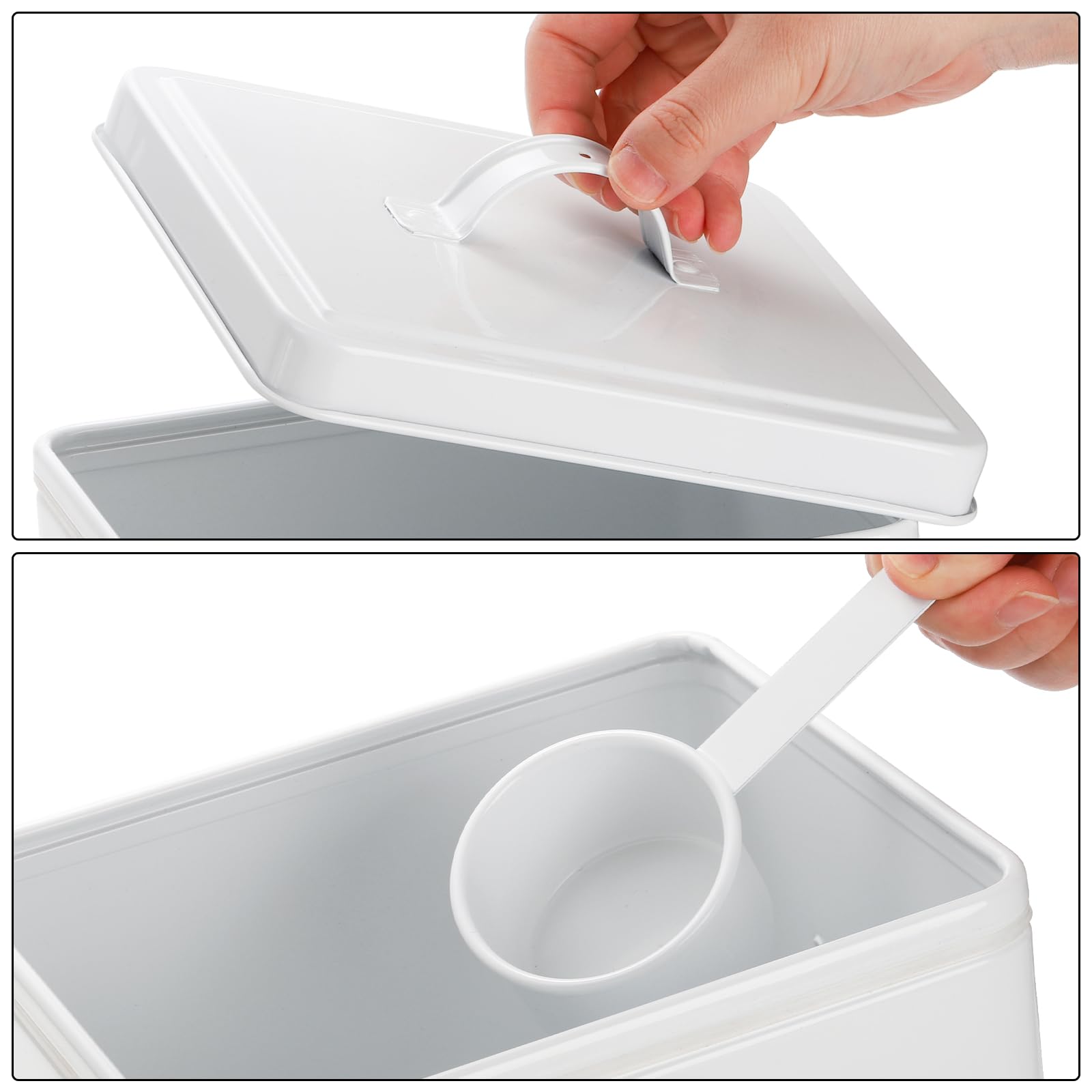 Cooked Rice Container Metal Mua Youeon 10 Lbs Metal Rice Storage Container, Square Rice Canister ...