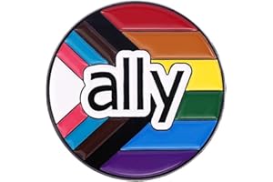 POYAMUSE Rainbow Pride Flag Ally Enamel Brooch Pin for LGBT Equality Supporter, Lapel Pins for Clothes, Backpacks, Hats
