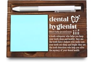 VYNWPDFLI Wooden Sticky Note Holder for Dental Hygienists, Inspirational Office Decor, Gift for Dental Professionals, 16.5 x 12 x 1.5 cm LQQ24