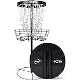 MVP Disc Sports Black Hole Pro 24-Chain Portable Disc Golf Basket with Transit Bag