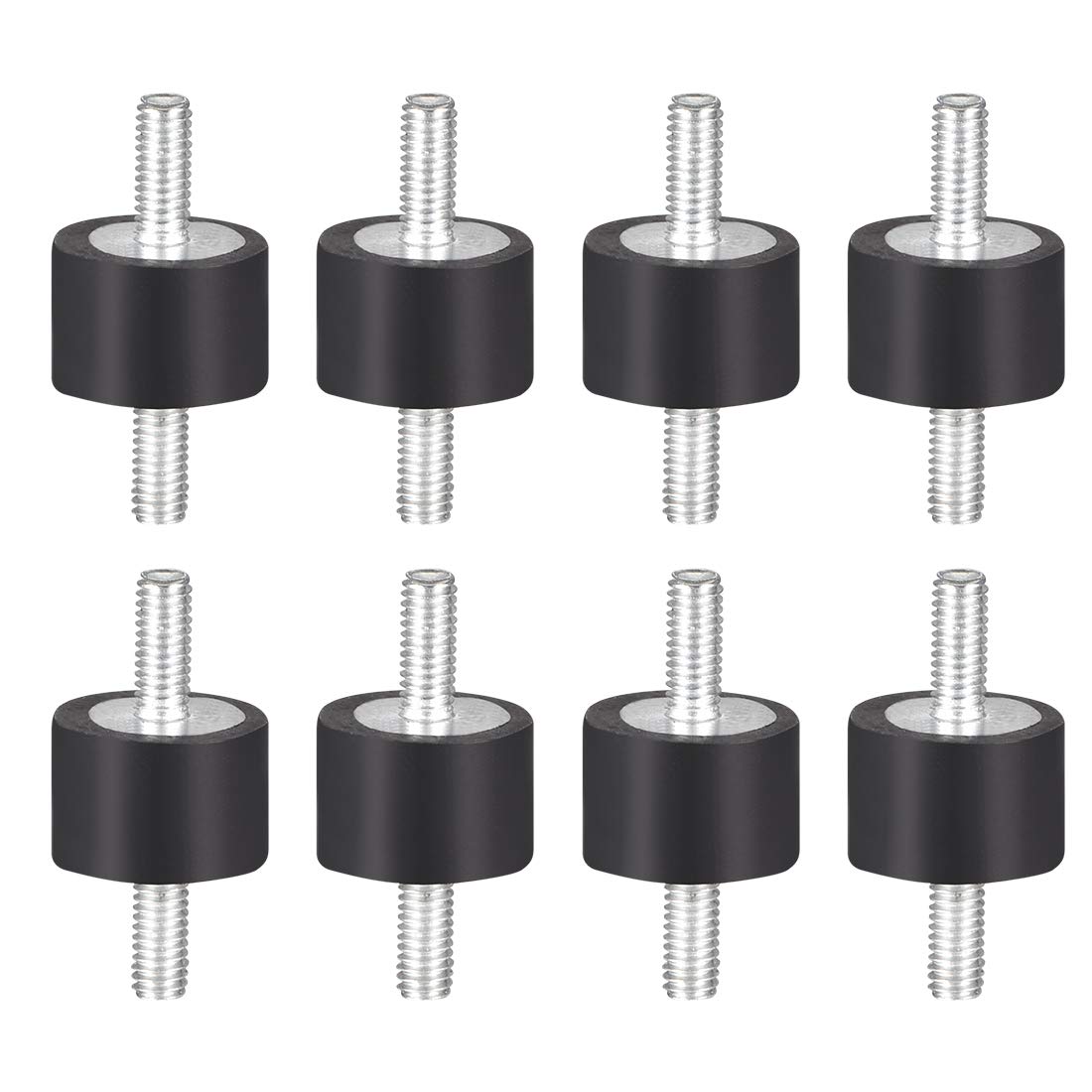 sourcing map D15 x H10 Rubber Vibration Isolator Mounts Shock Absorber with M4 x 10mm Studs 8pcs