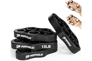 PORTHOLIC 4 Pack Hand Exerciser Grip Strengthener, Finger Stretcher Hand Grip Resistance Bands Hand Strengthener Hand Strengthening Forearm Exerciser for Arthritis