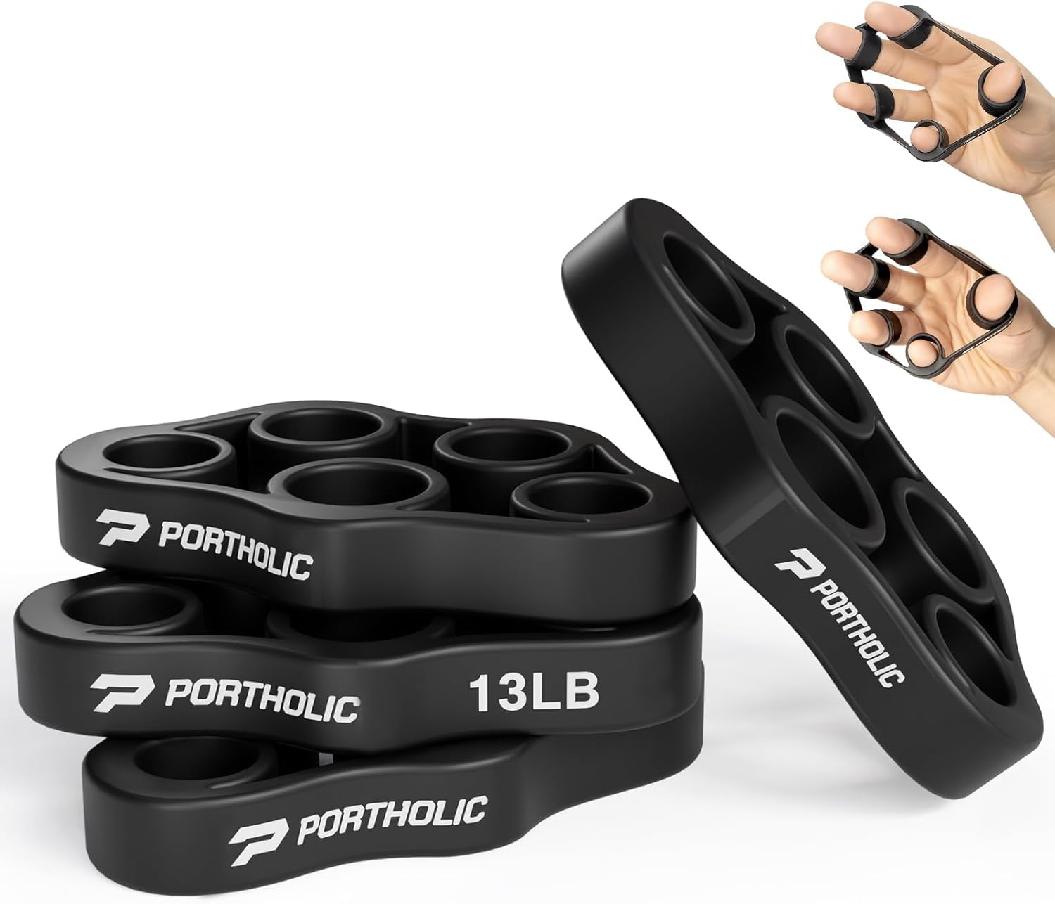 4 Pack Hand Exerciser Grip Strengthener, Finger Stretcher Hand Grip Resistance Bands Hand Strengthener Hand Strengthening Forearm Exerciser for Arthritis