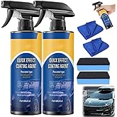 2PCS Car Coating Spray, Quick Effect Coating Agent, Quick-Advanced Car Acting Coating Agent Spray, Waterless Wash Polish, Paint Protection and Glass Cleaner
