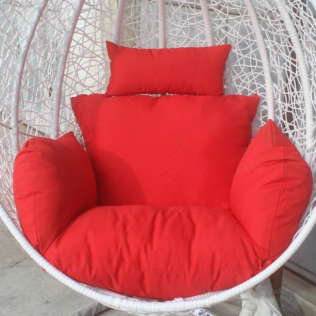 Outdoor/Indoor Wicker Chair Cushion Rocking Chair Cushion Swing Thicken Cushion Suitable for Wicker/Hanging Basket Chairs Recliner Cushion (Color : Red, Size : Large)