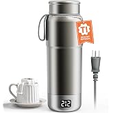 Lunowa Pure Titanium Electric Travel Kettle, 0.52L Portable Water Boiler with 12 Temperature Controls, 100-240V Dual Voltage for Travel Office Hotel
