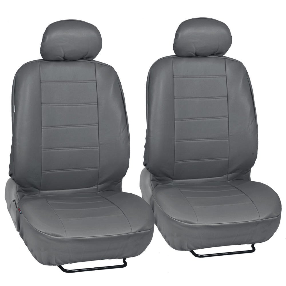 Amazon.com: Custom Auto Crews - Gray PU Leather Seat Covers Front Pair