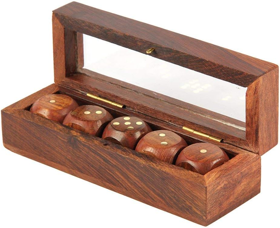 Aheli Handmade Indian Dice Game Set with Decorative Storage Box