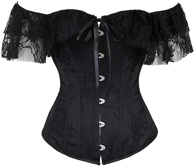 Black Off Shoulder Corset Tops Lace Short Sleeve Shirts 2020 Sexy Lace