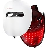 QuasarMD 3D LED Face Mask with Gold-Wire LEDs, Red & Infrared Light for Wrinkles, Blue Light Mode for Blemish Care, Advanced Light Therapy for Skin Rejuvenation & Radiant Look