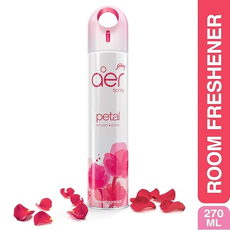 Godrej aer Spray, Home and Office Air Freshener-Petal Crush Pink (270 ml)