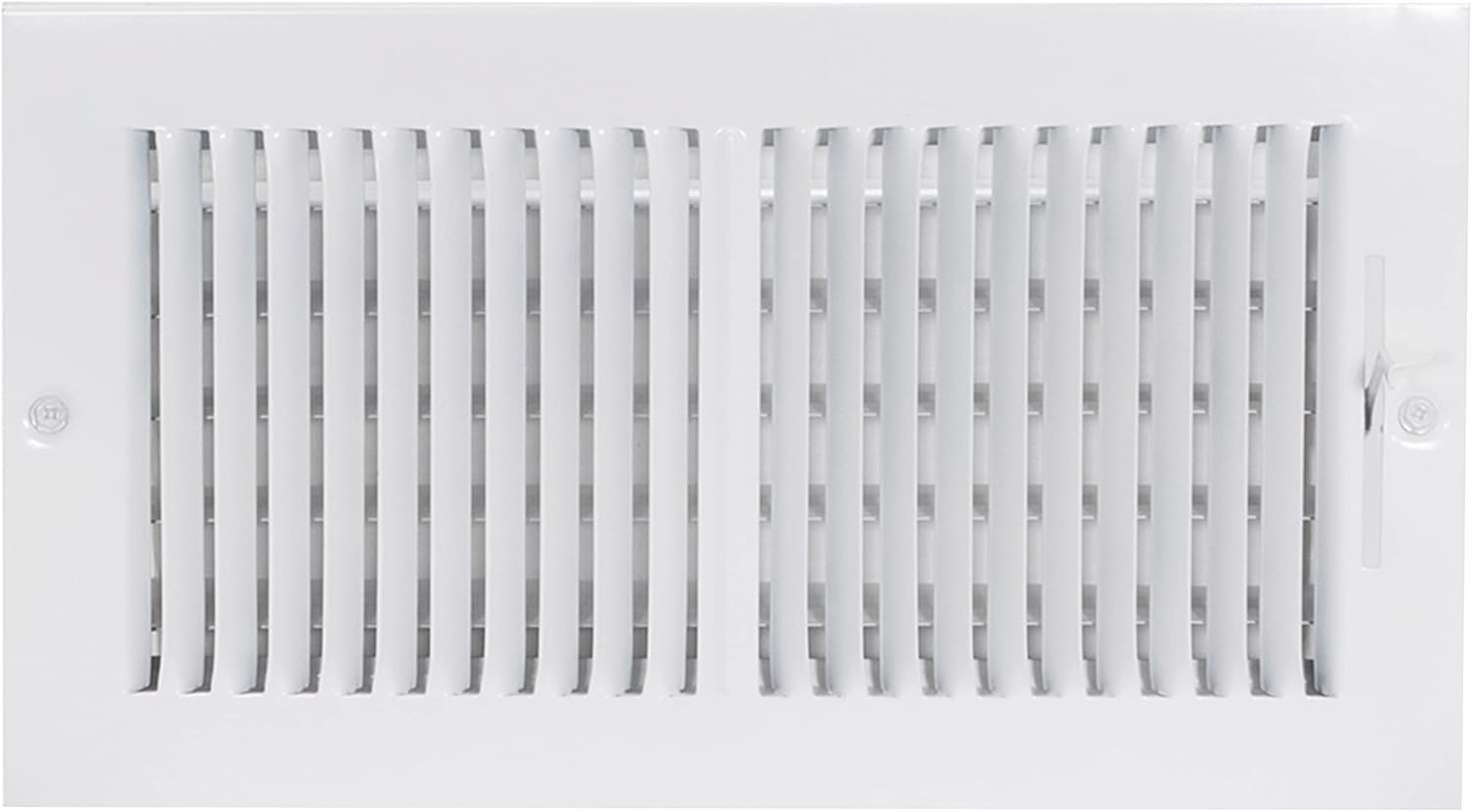 Registers, Grilles & Vents - EZ-FLO 12 x 6 Inch (Duct Opening) White Air Vent Cover for Wall or Ceiling, Two-Way Ventilation Register, Solid Steel HVAC Cover, 61612
