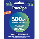 Tracfone $25 500 Min, 1000 text, 500MB Data 60&ndash;Day Plan [Physical Delivery]