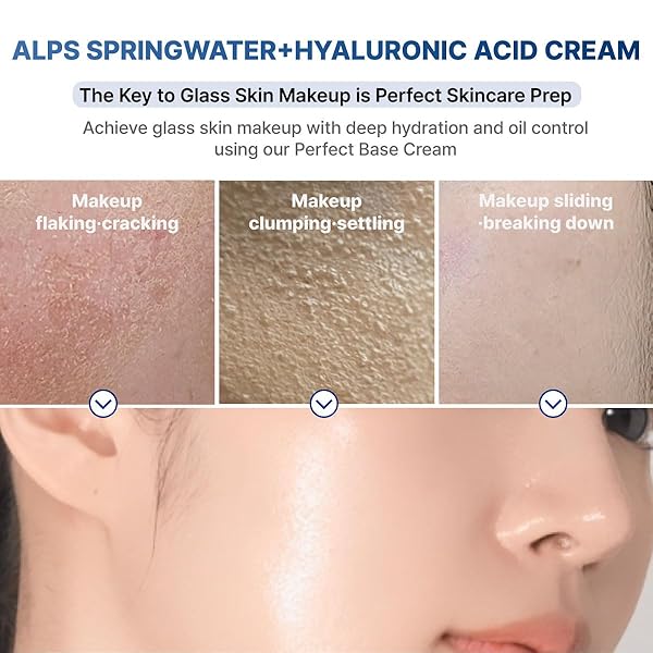 PLUSREAL SPRING WATER + HYALURONIC ACID CREAM｜LIGHTWEIGHT AM/PM DEEP HYDRATING FACE MOISTURIZER FOR GLASS SKIN MAKEUP