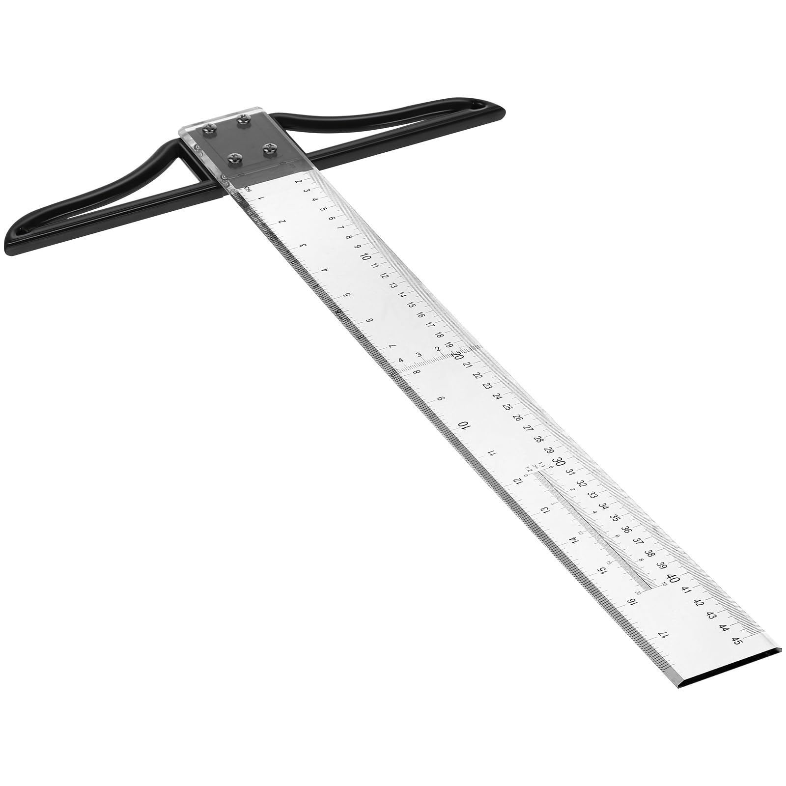 Baluue T Square Ruler, Measuring Tool for Drafting Woodworking and Technical Drawing Lightweight Accurate Edge Ruler for Architecture and Engineering Projects, 17.72inch/45cm