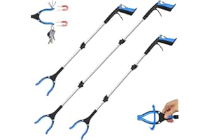 VERDINEX 3-Pack Grabber Reacher Tool Set - 32", 36", 43" Foldable Reacher Grabber Pickup Tool with 360° Rotating Jaw & Magnet, Heavy Duty Trash Picker Upper Grabber, Grabbers for Seniors, Blue