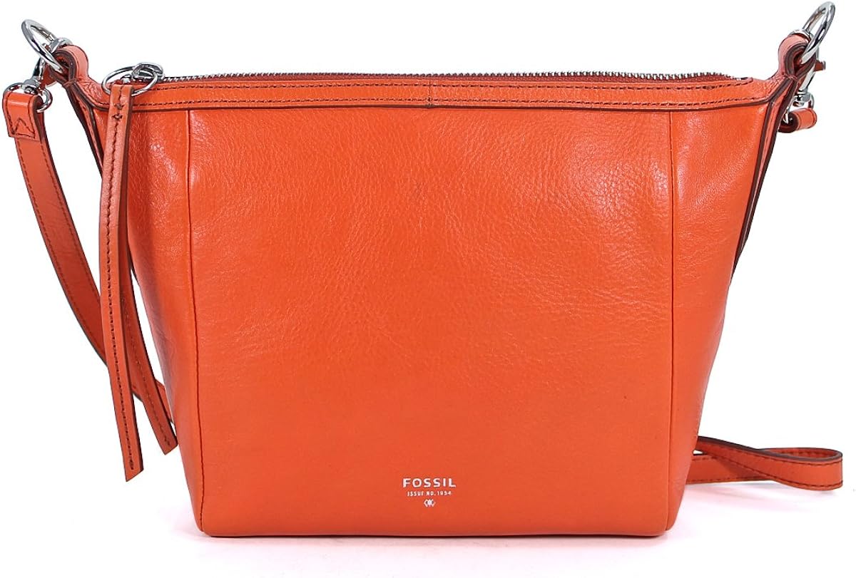 Fossil Sydney Leather Crossbody Bag Bright Orange Amazon Co Uk Shoes Bags