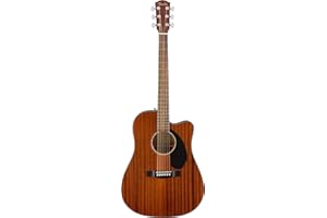 Fender CD-60SCE All-Mahogany Dreadnought Cutaway Acoustic Electric Guitar, with 2-Year Warranty, Fishman Pickup and Preamp System, Natural