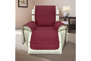 RBSC Home 30 Inch Recliner Cover - Burdungy 100% Waterproof Anti-Slip Large Recliner Slipcovers for Pets, Dogs, Cats and Kids, Washable Protector (30" Burgundy)