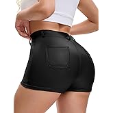 Womens Sexy Faux Leather Shorts High Waisted Skinny Shorts