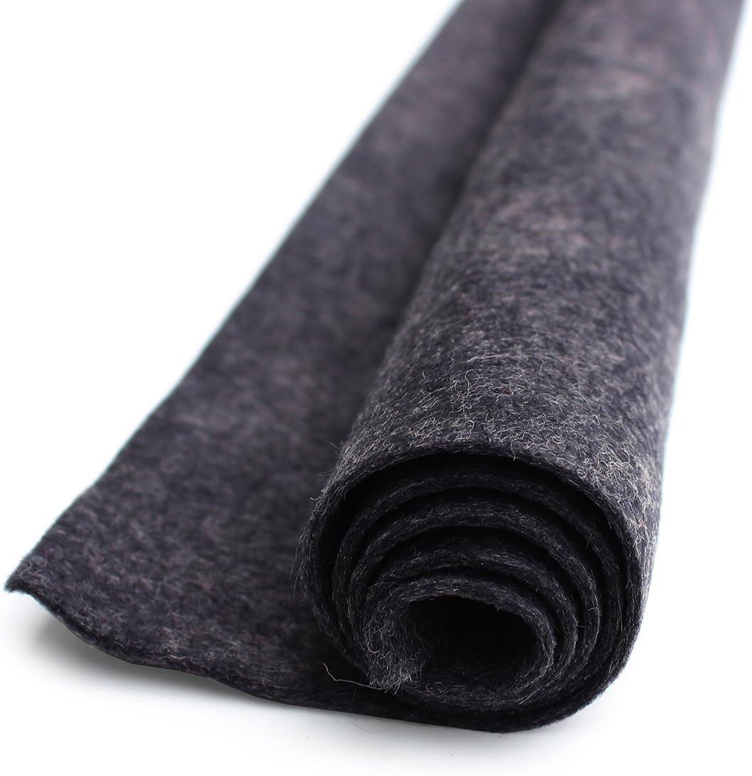 Licorice Black - Wool Felt Oversized Sheet - 35% Wool Blend - 3 12x18 inch sheets