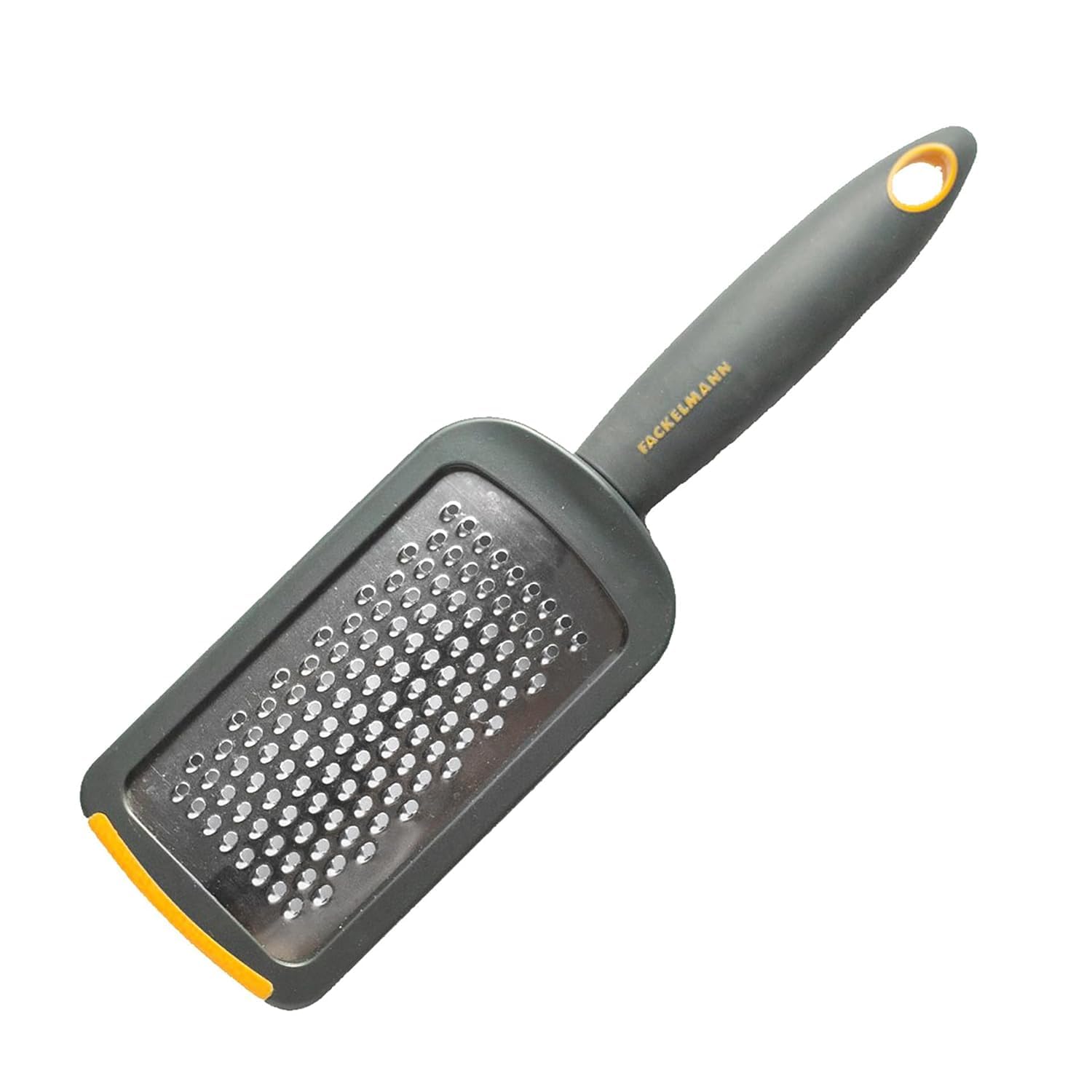 Fackelmann Hand Grater, Soft Touch Handle with Stainless Steel Function Head, 2x7.9x28cm, Silver, Grey, Orange