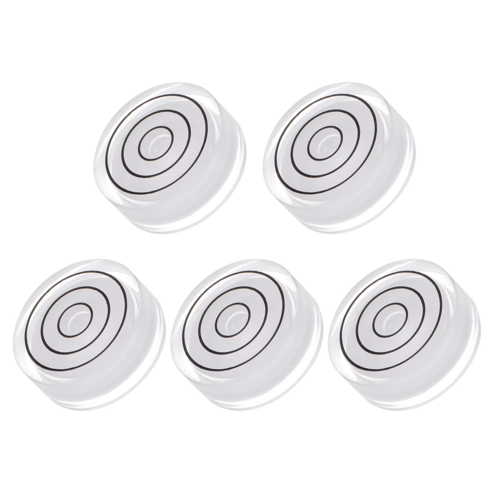 Kozelo 5pcs Small Circular Bubble Spirit Levels - [32mm Diameter 12mm Thickness] RV Level Leveling Tools for Travel Trailer Turntable Camera, White