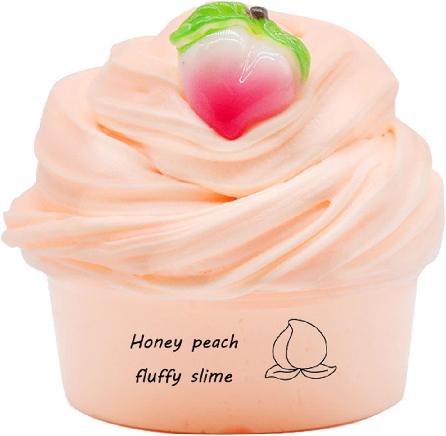 Photo 1 of 1 Pack 60ml Peach Butter Slime Kit, Fruits Scented Relief Sensory Toy Slime (Peach)