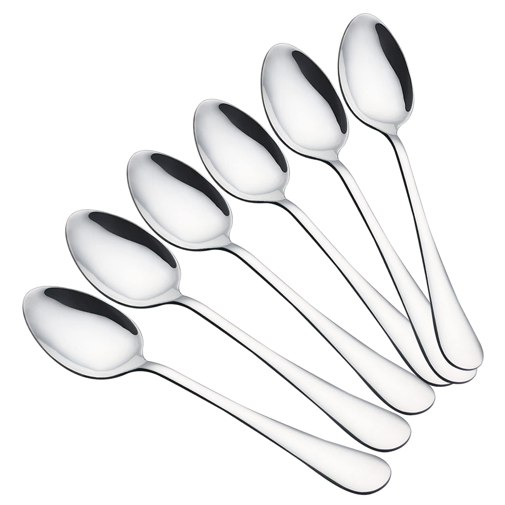 VANRA 6-Piece Dinner Spoons Set Soup Spoon Heavy Duty Stainless Steel Silver Cutlery Set 8 inches (6 Spoons)