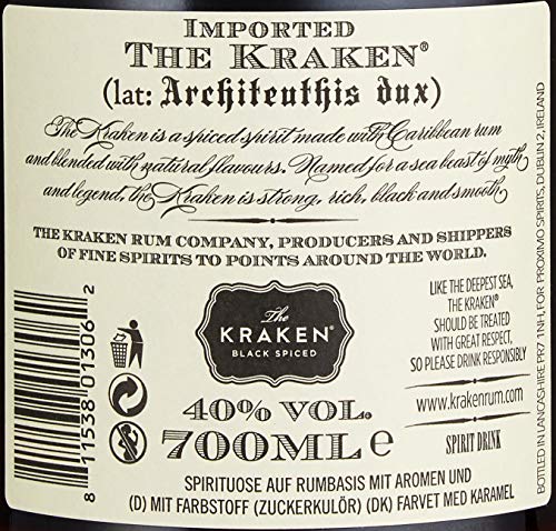 Kraken Black Spiced 40,0 Vol.-% - Rum mit einzigartig-würzigem Geschmack (1 x 0,7 l) – Bild 5