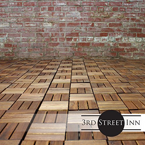 Deck Tiles Patio Pavers Acacia Wood Outdoor Flooring Interlocking