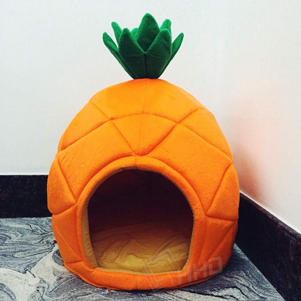 XUIO Cat Dog Bed Creativa Linda casa de Mascotas de piña Cesta para