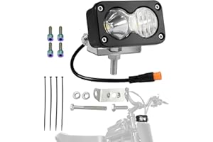 Ebike Headlight Compatible fits Ridstar Q20, 6500K 20W Super Bright Waterproof LED Light for Ebike, 3 Pin Universal 12V-60V f