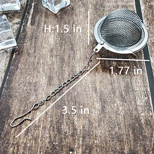 2 Pack Tea Strainer-Stainless Steel Mesh Tea Ball Infuser,Premium Tea Filter Tea Interval Diffuser with Extended Chain Hook for Loose Leaf Tea and Spices & Seasonings