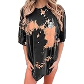 Tarotong Womens Oversized Graphic Tees Moon Printed Tshirts Butterfly Shirt Vintage Summer Y2K Tops