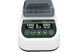 LABHOUSE Mini Digital Dry Bath Heater Thermostatic Incubator Heating Programmable Timer with 1.5ml*15 Centrifuge Tubes Heat Block