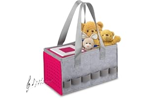 AUKOALA Carrying Case for Toniebox Tonies Starter Set & Audio Player Felt Cloth Portable Storage Bag Kids Travel Toy Organizer Tote Bags Handbag