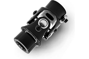 ALEJEKNA 3/4" 36 Spline X 3/4" DD Steering Shaft Universal Joint Coupling U-Joint (Black/Single)