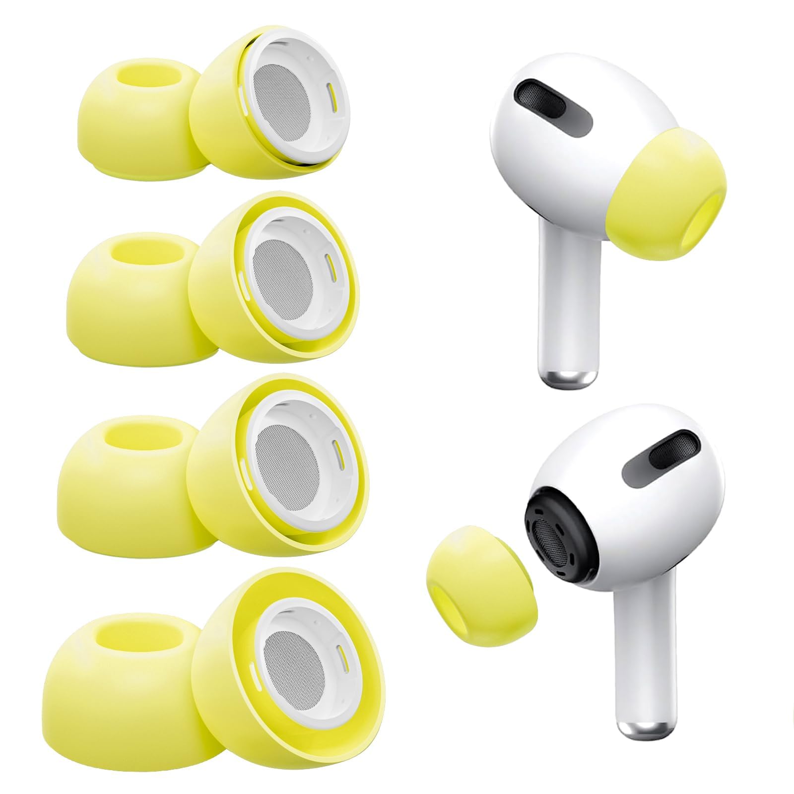 Vsagier 4 Pairs Replacement Ear Tips for AirPods Pro 1st/2nd Gen, Yellow