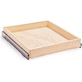 Mulush 28”W x 21”D x 3”H Soft Close Slide Out Wood Drawer Organizer for Kitchen, (Cabinet Opening>29.5 inches for Bottom Assembly, Width= 29 inches for Side Assembly)