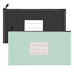 2-Pack Bank Deposit Money Bags with Zipper, PU