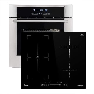 Autarkes Herdset: 60cm Einbau-Backofen EB8015ED + 59cm Induktionskochfeld IND5901FZ (Heißluft, Grill-/Bratsystem, Teleskopauszüge, Selbstreinigung, Touch, Flex-Zone, Edelstahl) SET80152FZ - KKT KOLBE